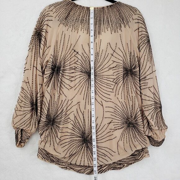 NWT Haute Hippie Blouse Womens Small Silk Beaded Embellished Tunic Top Boho - Picture 10 of 14